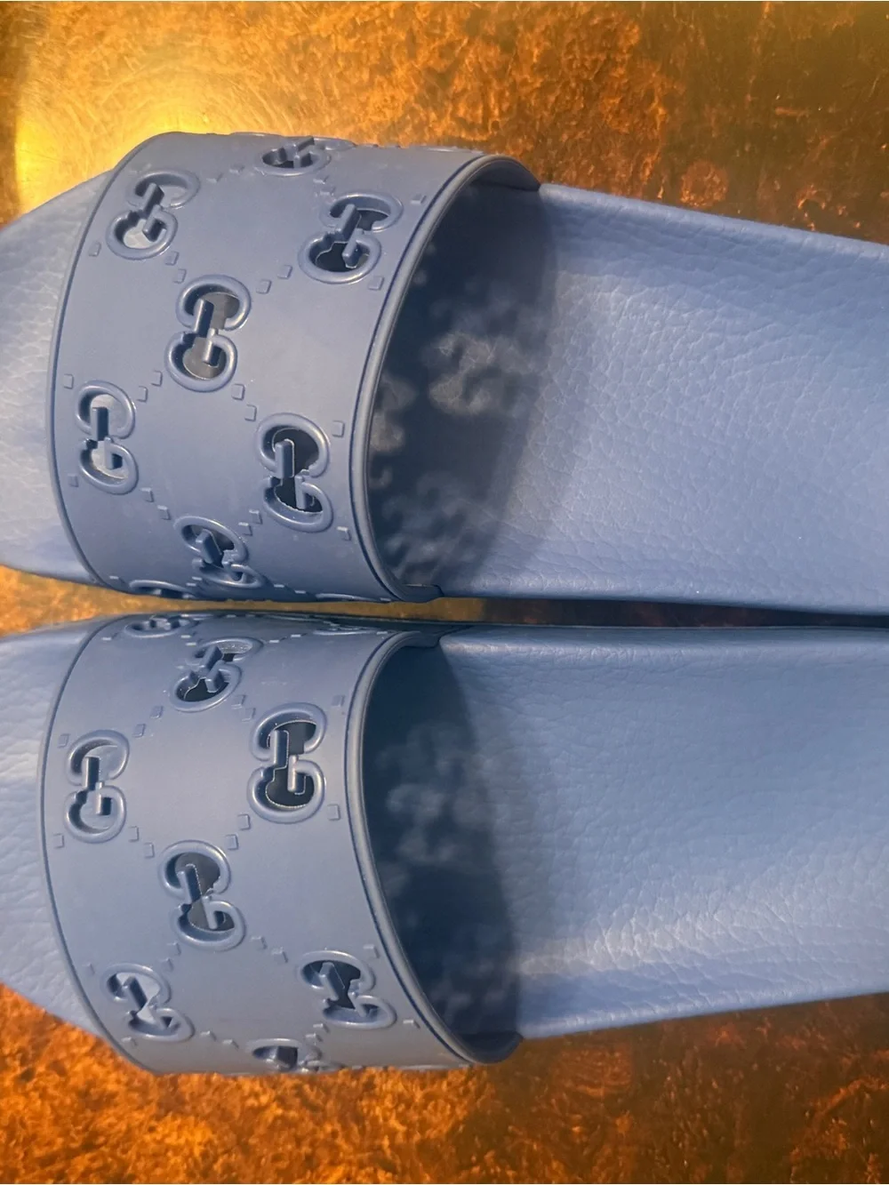 Gucci royal Blue slides Logo Slide Sandals